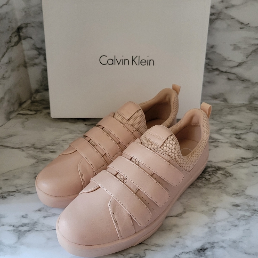 Calvin Klein Velcro Sneakers 6 Nude Pink - Picture 2 of 5